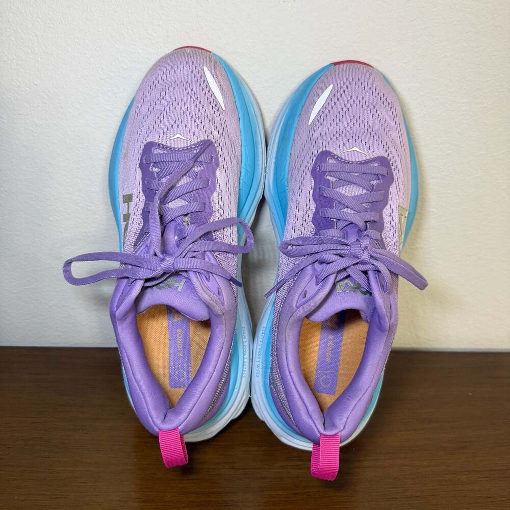 Hoka Bondi 8 Women's Running Shoes - Chalk Violet/Pastel Lilac Women size 8 - Picture 5 of 11